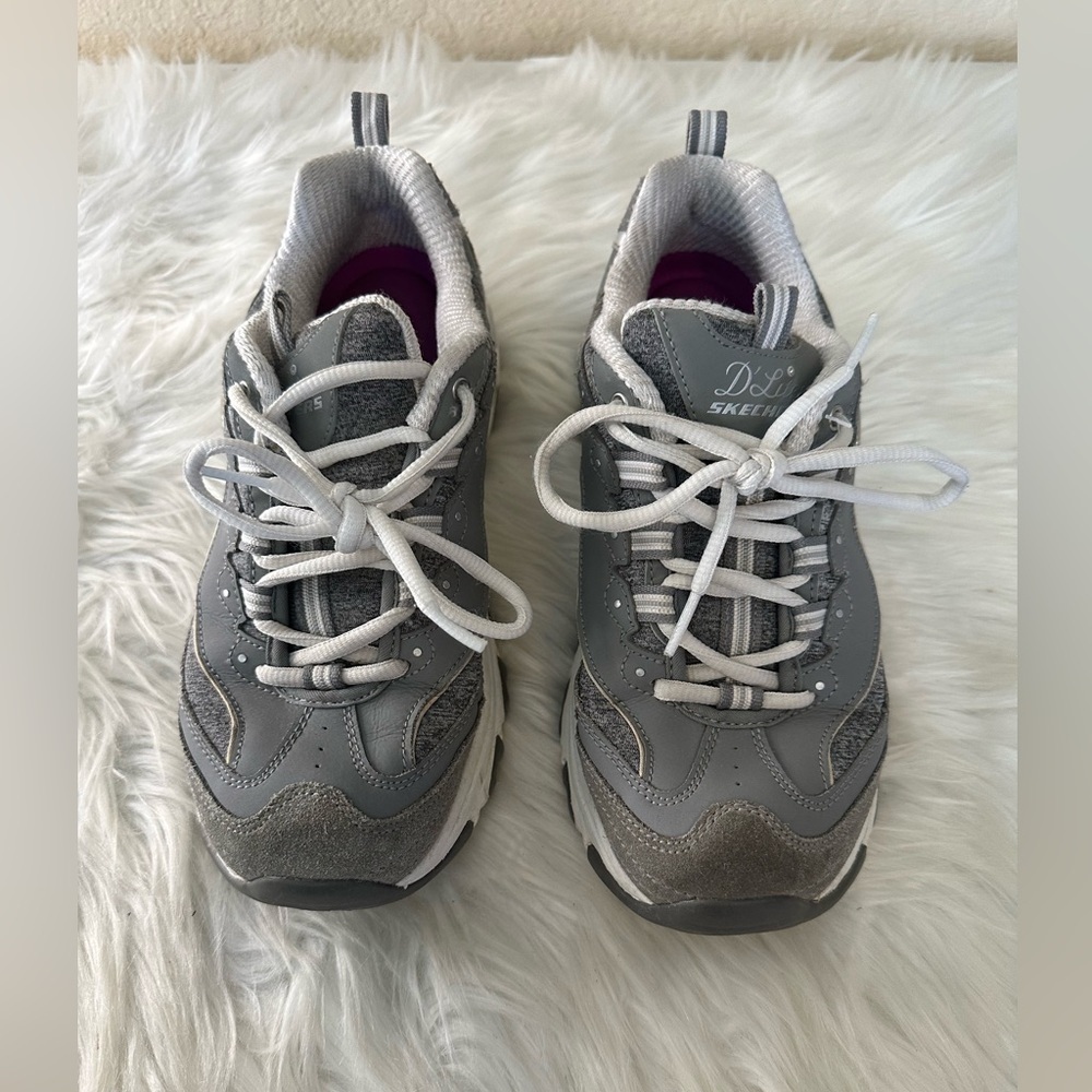 Skechers Women's Gray and White Sneakers